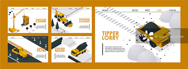 建筑机械网站设计图片素材