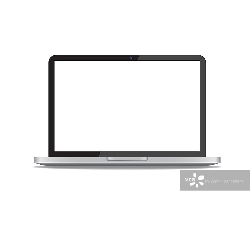 逼真笔记本电脑正面图图片素材