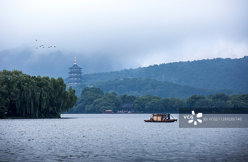 雨后西湖风光图片素材
