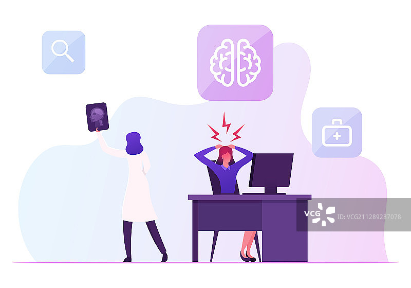 工作场所中风的女人图片素材