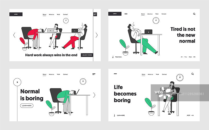 办公室员工在办公桌上睡觉图片素材