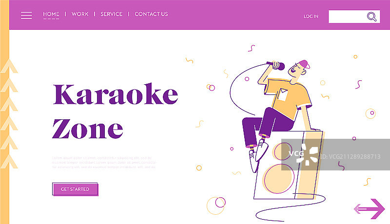 音乐娱乐休闲网站着陆页图片素材