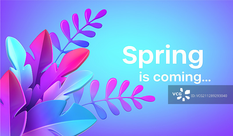 时尚3D炫彩树叶图片素材