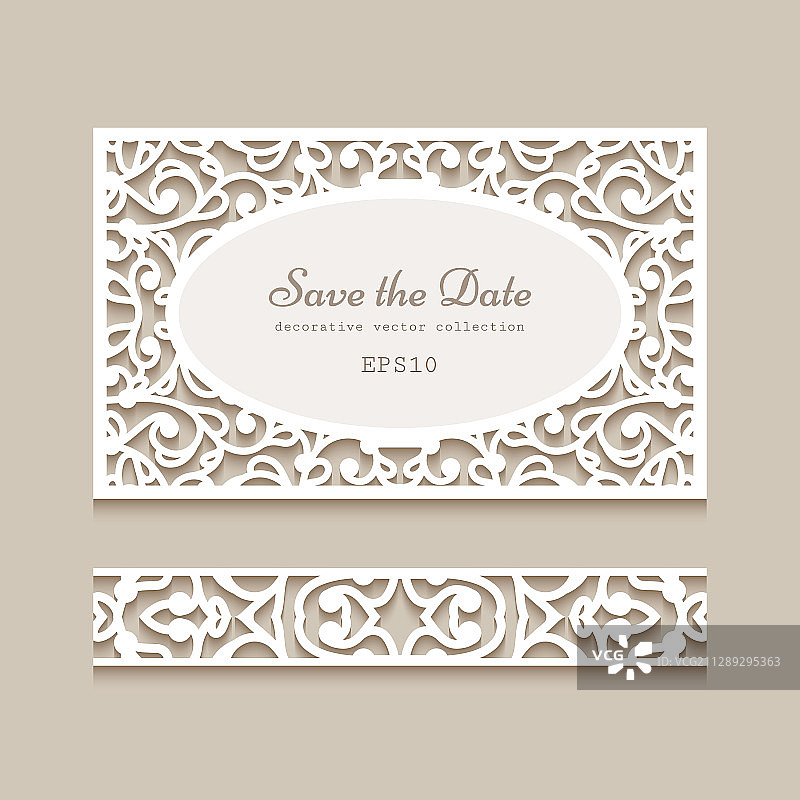 婚礼请柬和蕾丝边框图案图片素材