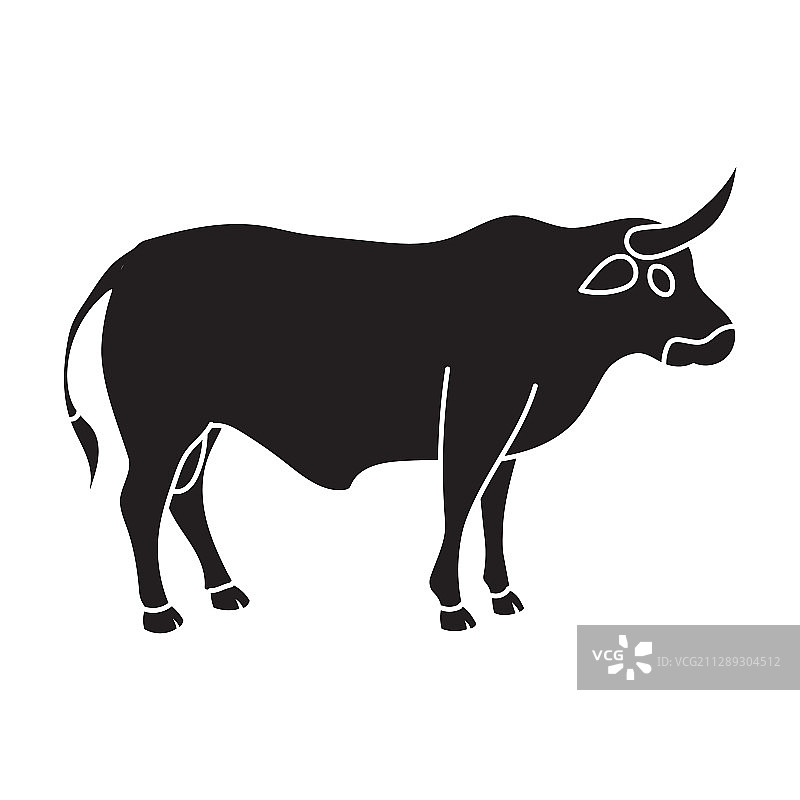 黑色牛图标图片素材