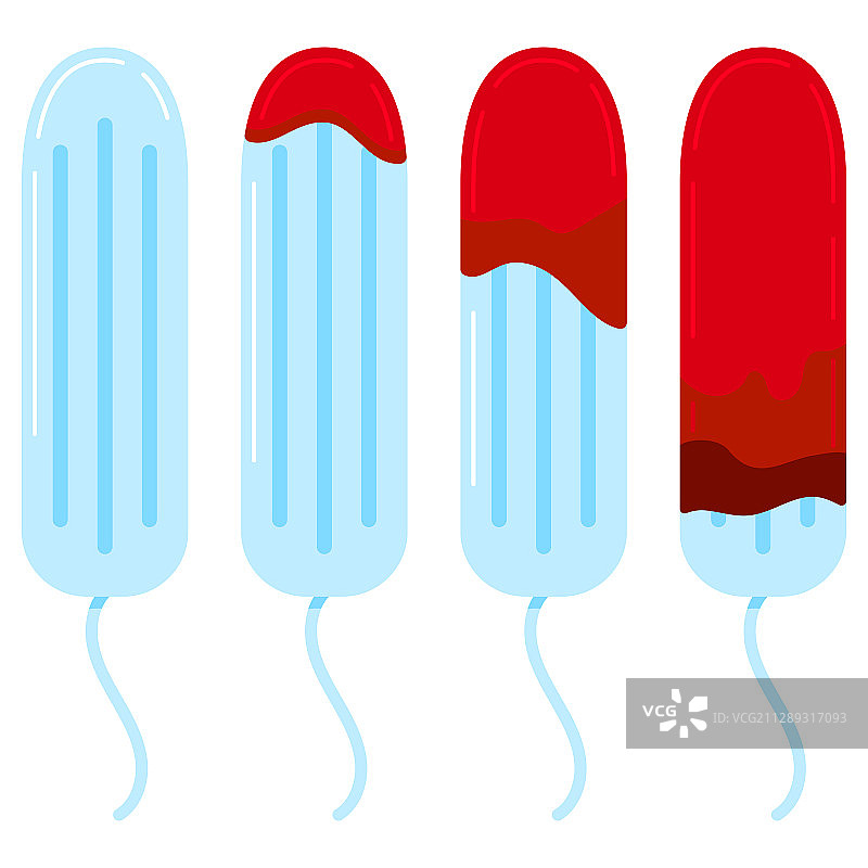 卫生棉条上的经期血图片素材