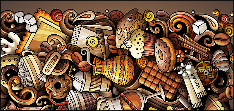 手绘咖啡涂鸦banner图片素材