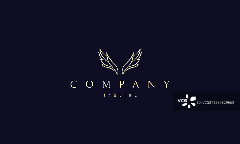 金色的标志上有一个抽象的形象图片素材