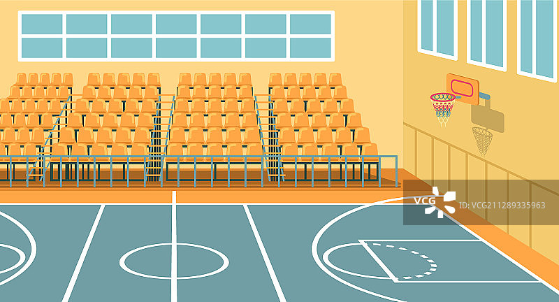 用于训练比赛和活动的学校体育馆图片素材
