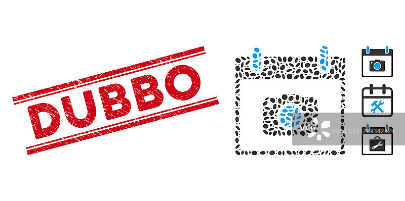 达博线形印章和马赛克相机图片素材