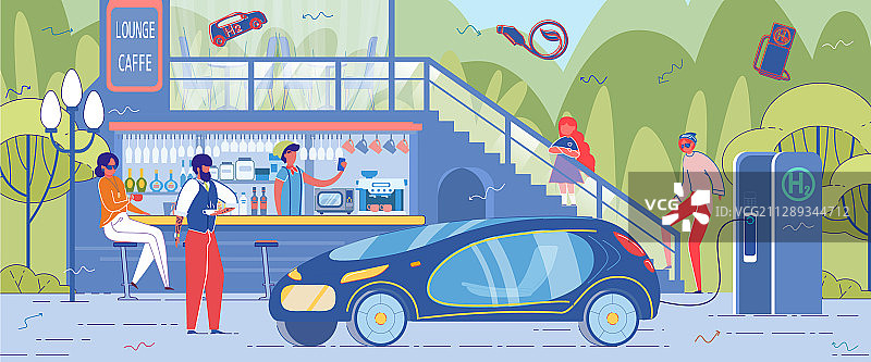 电动或混合动力生态汽车图片素材