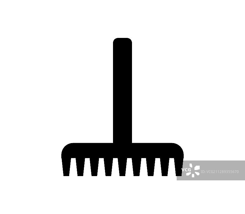 白色背景上的耙子图标图片素材