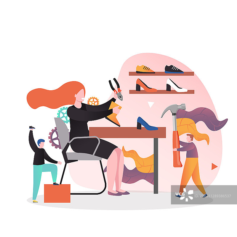 为网站设计的鞋匠概念banner图片素材