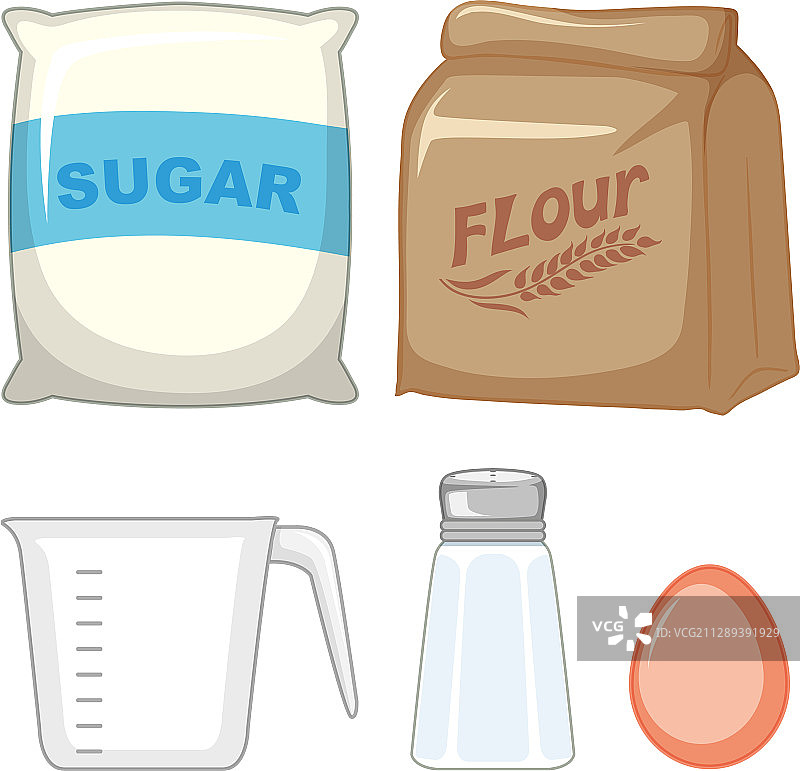 烘焙原料套装，含糖和面粉图片素材
