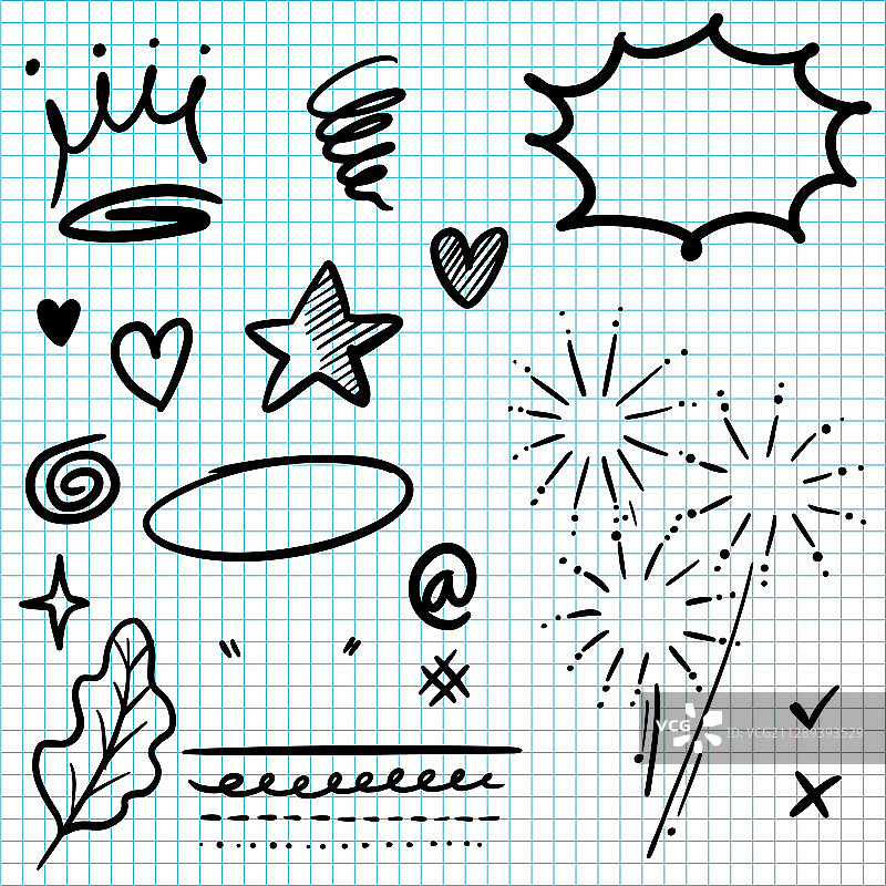 手绘设计元素合集图片素材