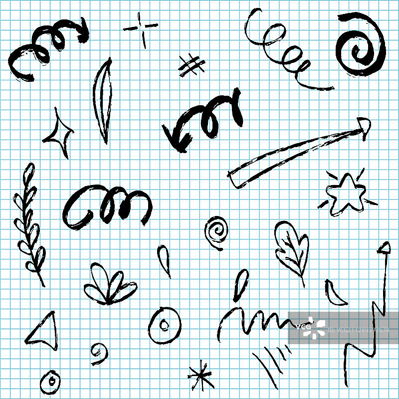 手绘设计元素合集图片素材