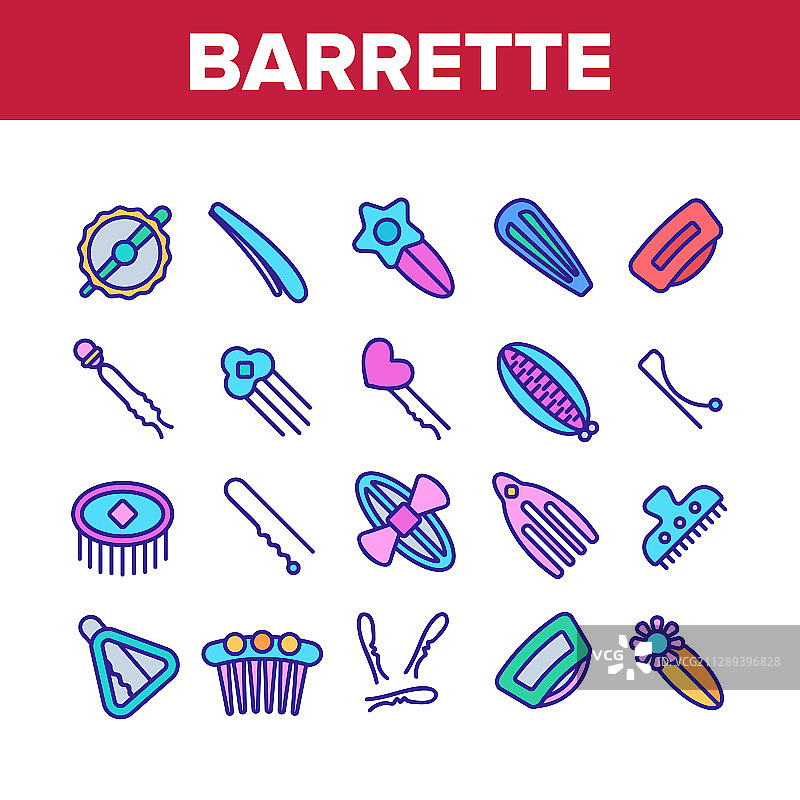 发夹配饰系列图标图片素材
