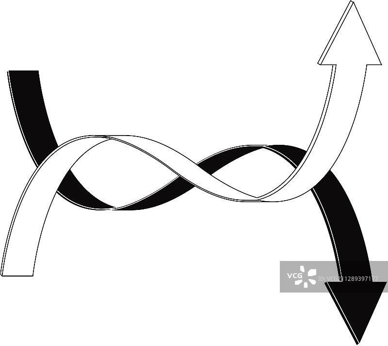 黑白上下箭头轮廓标志图片素材
