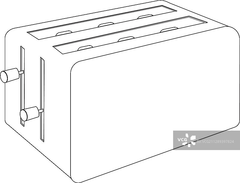 烤面包机轮廓简笔画图片素材