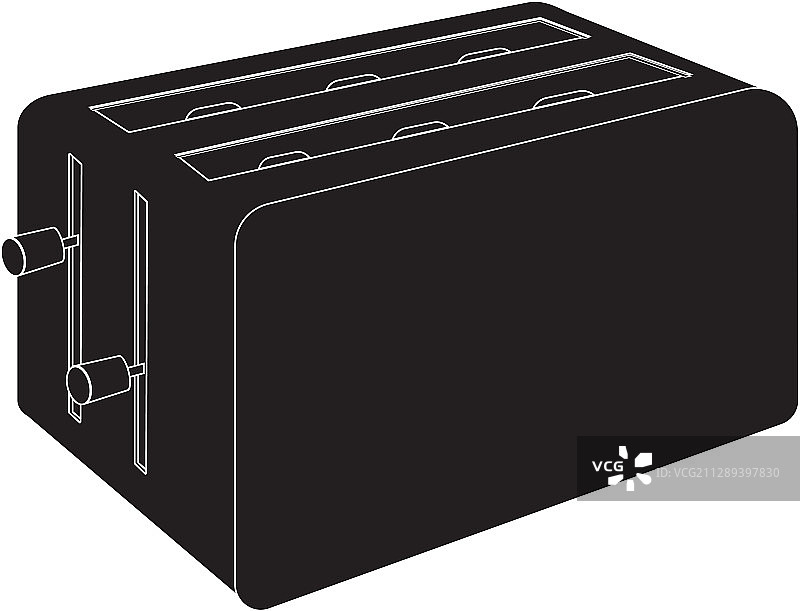 黑色轮廓烤面包机图片素材