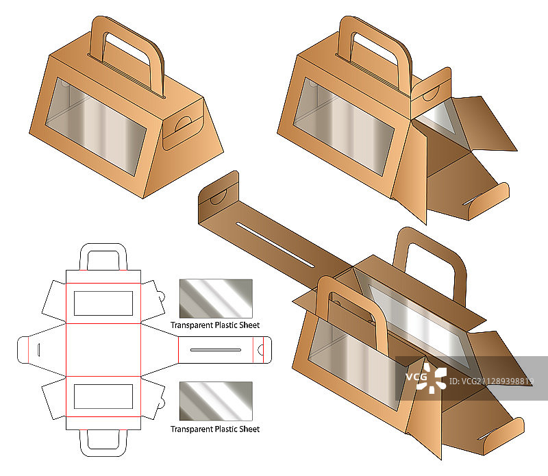 盒包装模切模板设计三维模型图片素材