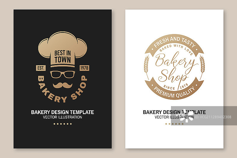 面包店商店徽章概念图图片素材