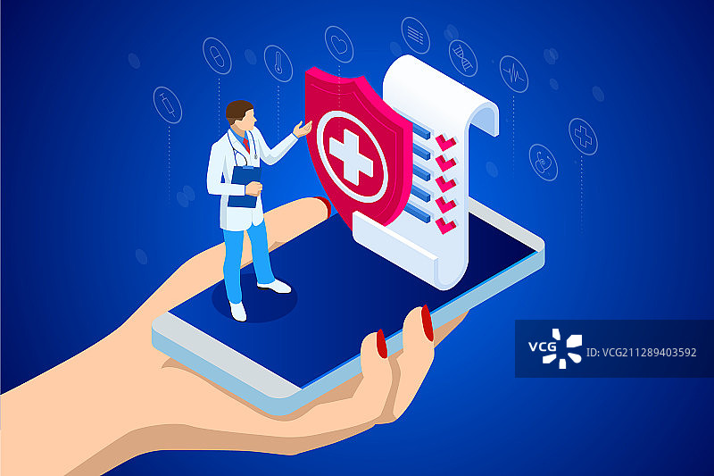 2.5D在线医疗咨询保健图片素材