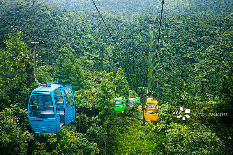 恩施坪坝营景区森林索道缆车图片素材