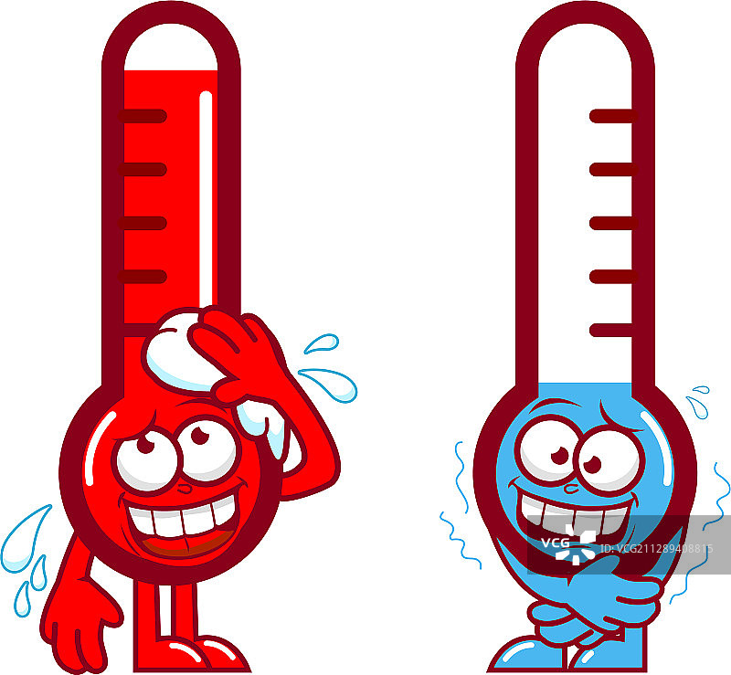 冷热卡通温度计图片素材