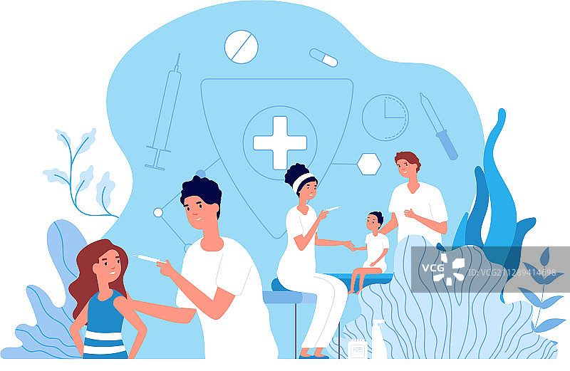 儿童疫苗接种图片素材