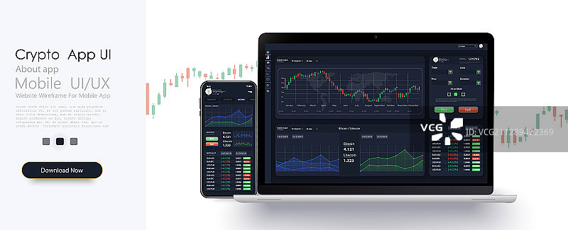 带有信息图的交易平台界面图片素材