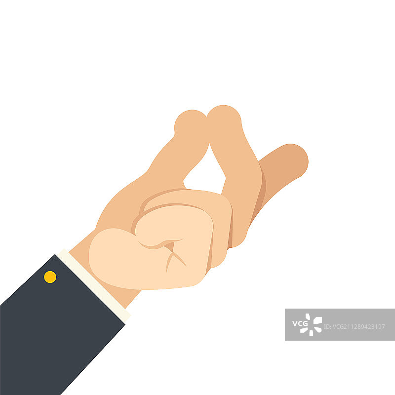 手指打响指手势吸引注意力扁平风格图片素材