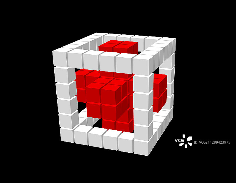 黑色背景抽象3D立方体图片素材