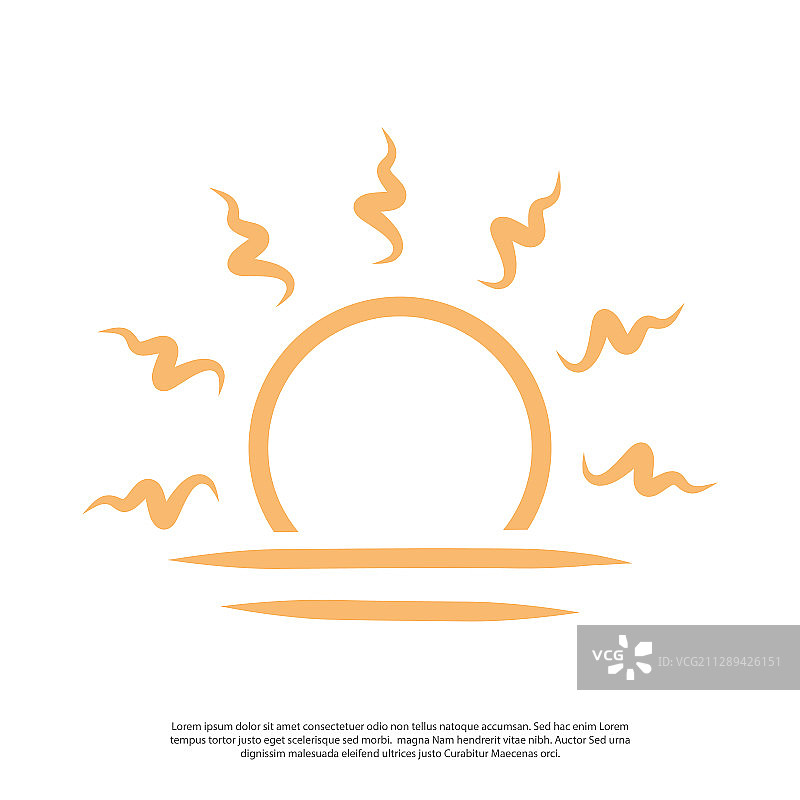 日出或日落抽象极简标志图片素材