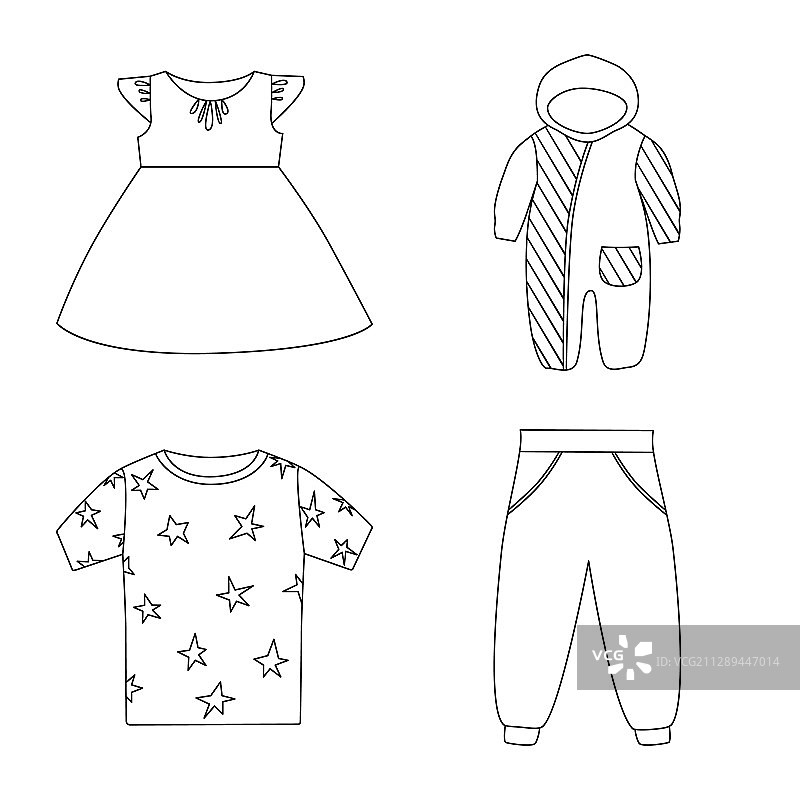 穿戴与儿童符号组合图片素材