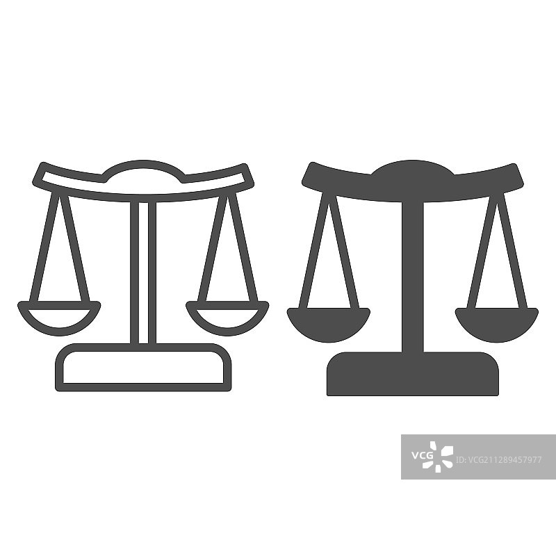 判断平衡线和实体天平图标图片素材