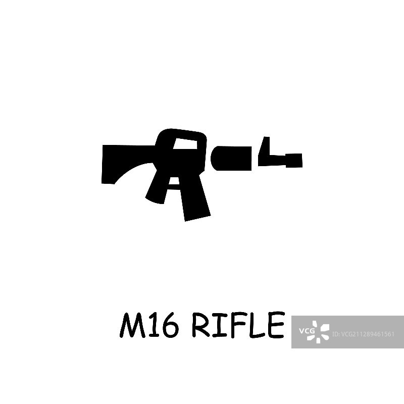 M16步枪扁平图标图片素材