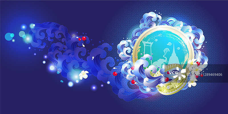 泰国宋干节概念泼水节图片素材