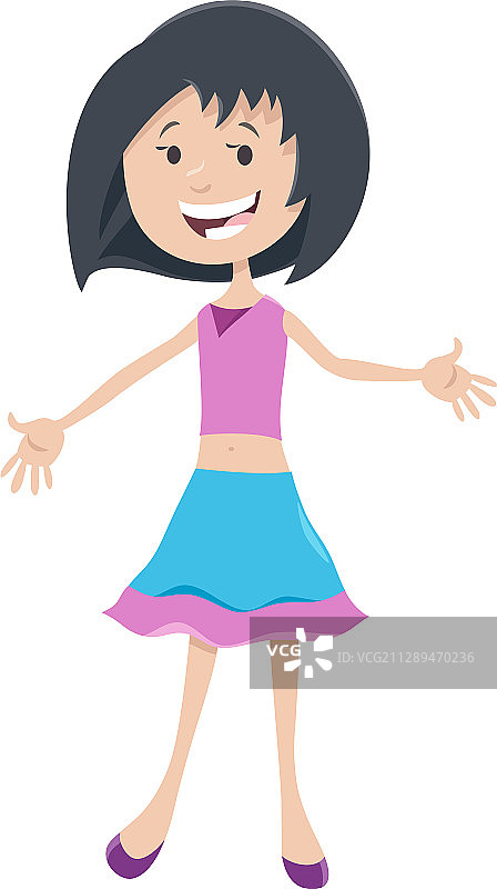 快乐的少女漫画人物卡通形象图片素材