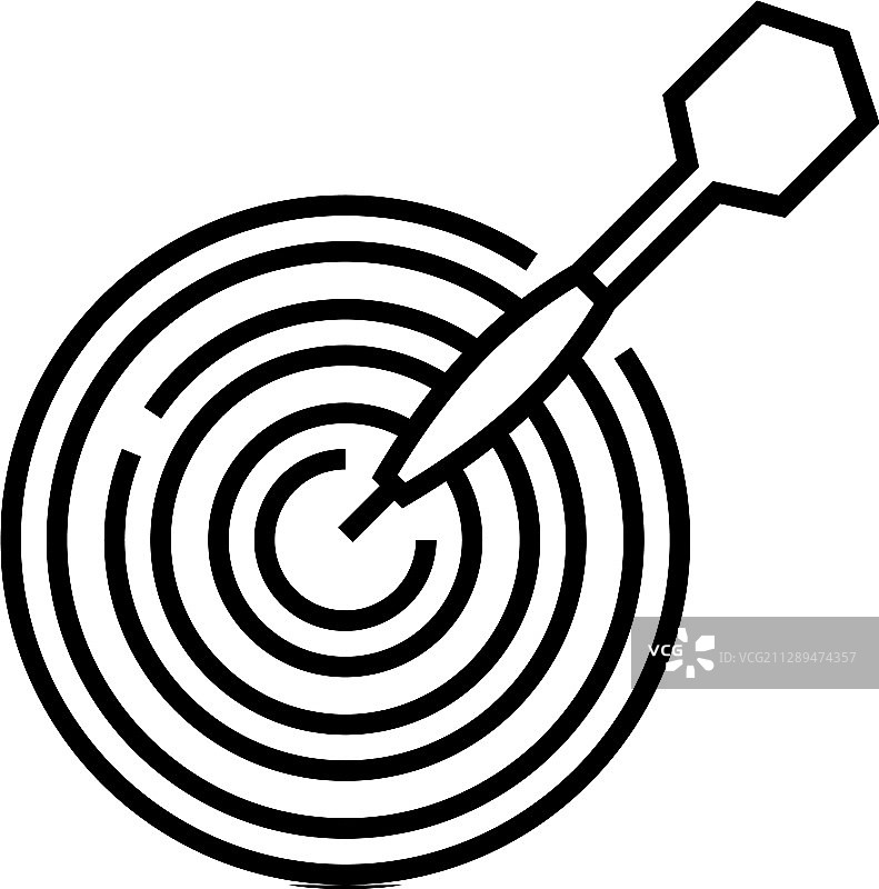 飞镖游戏线条图标概念符号轮廓图片素材