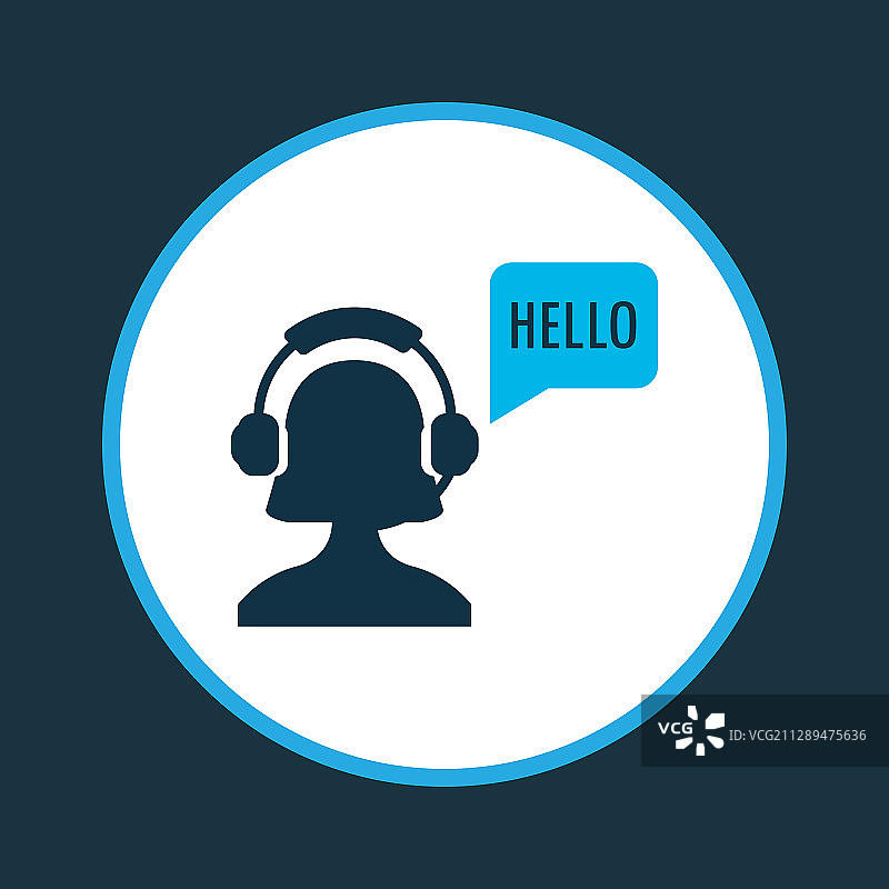 女性接线员图标彩色符号图片素材