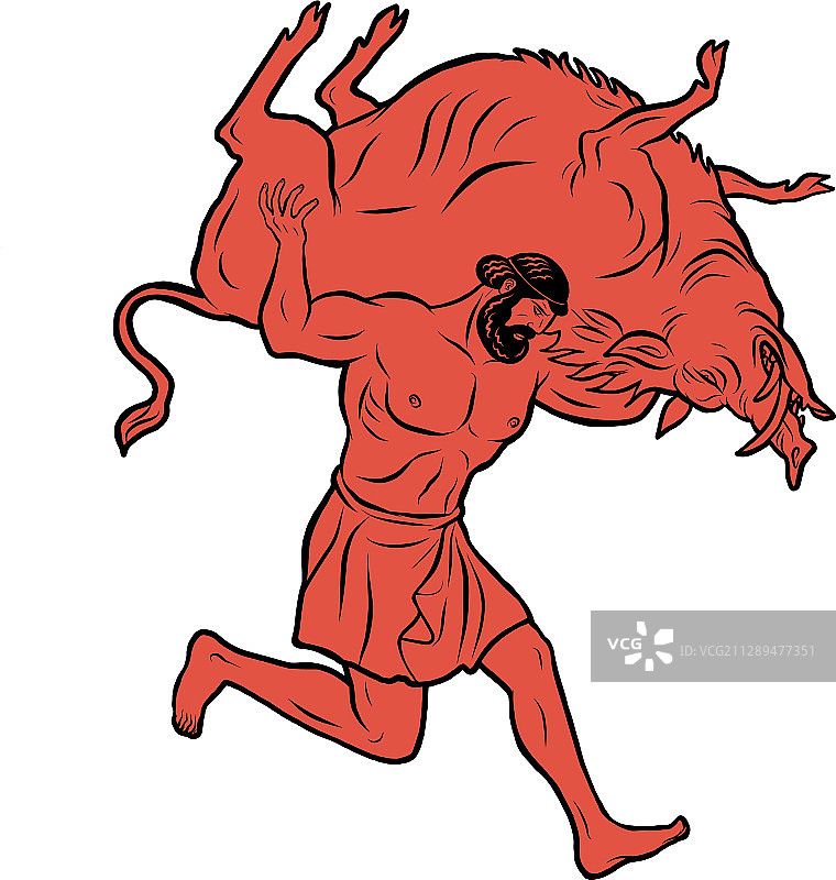 厄律曼托斯野猪与赫拉克勒斯图片素材