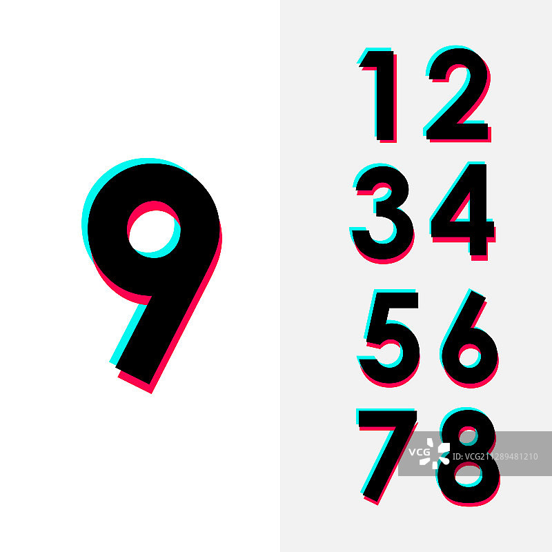 数字9集合设计模板图片素材