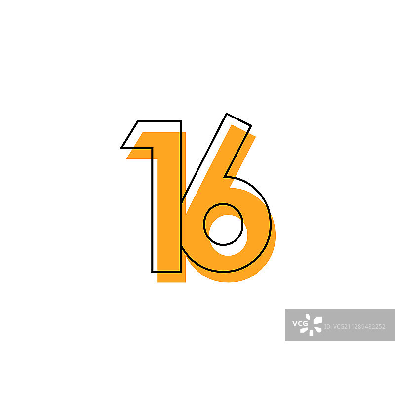 周年纪念数字16模板设计图片素材