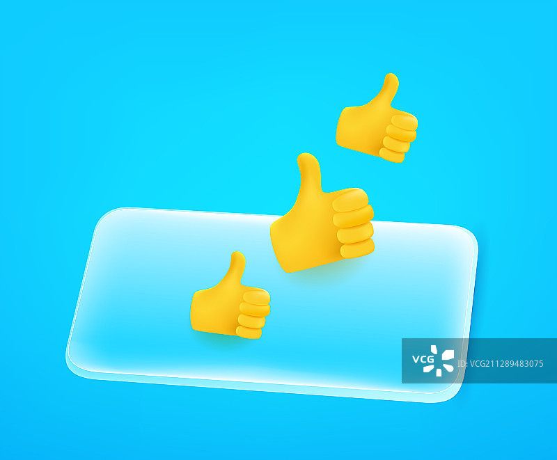竖起大拇指的3D漫画风格现代智能手机图片素材