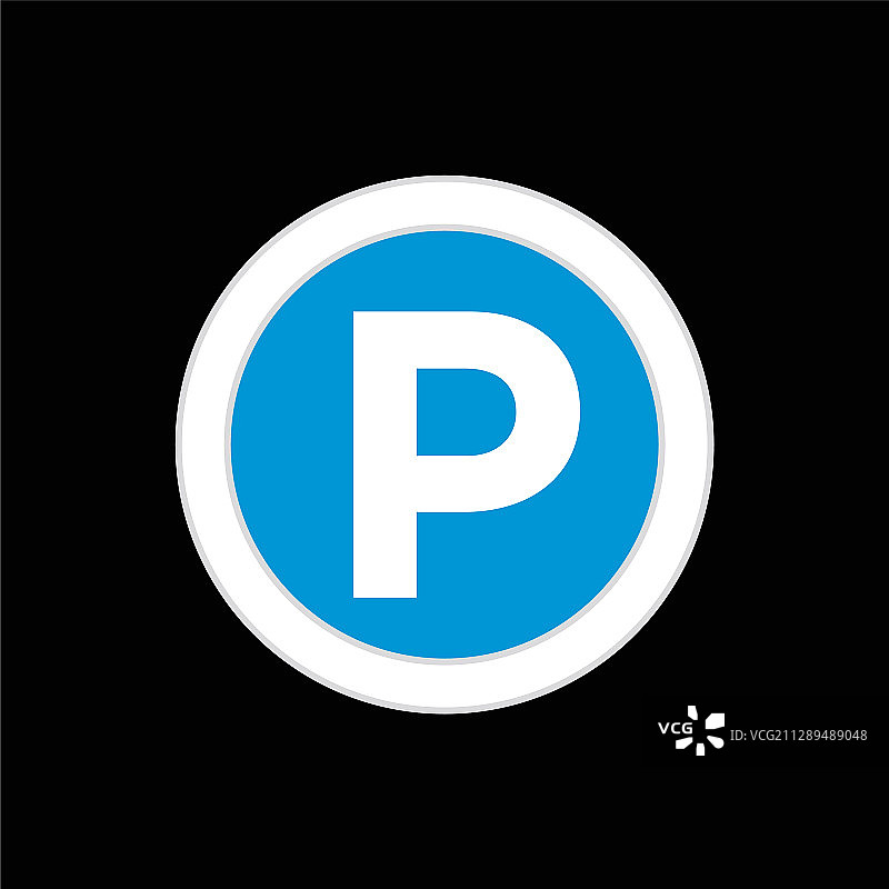 圆形蓝色停车标志牌模板设计（EPS 10）图片素材