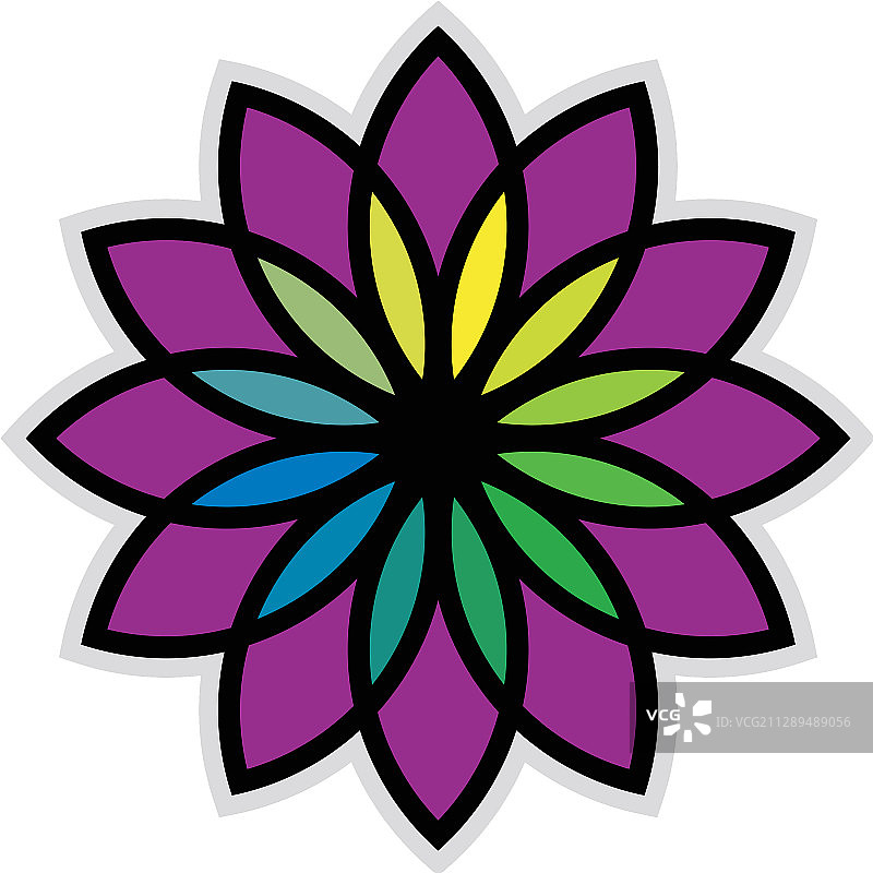 彩色向日葵标志模板设计 EPS 10图片素材