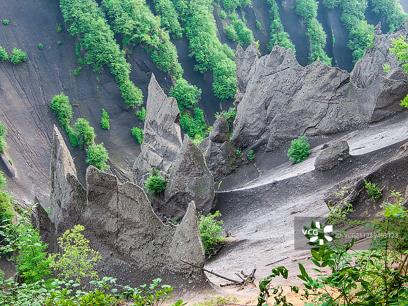 中国长白山锦江大峡谷象形石图片素材