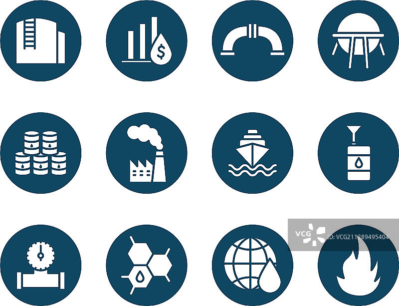 石油工业扁平图标图片素材