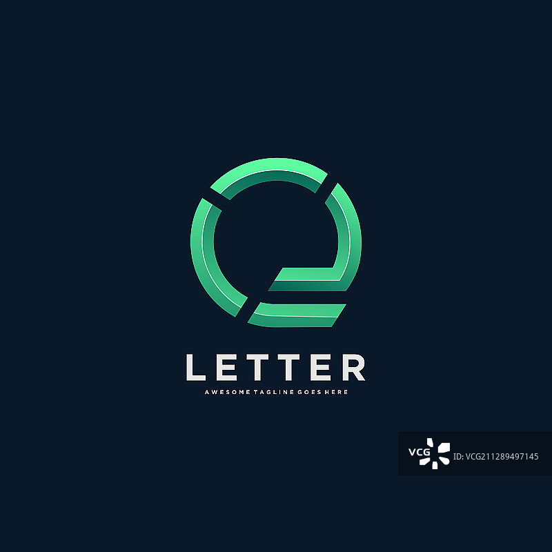 渐变彩色风格的E字母标志图片素材